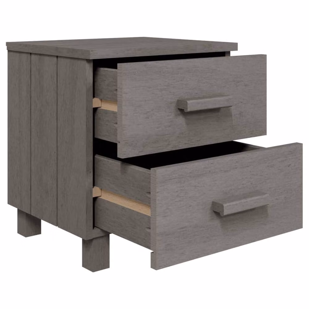 Berkfield Home HAMAR Decorative Bedside Cabinet, Light Grey, W: 40 cm, D: 35 cm, H: 44.5 cm – 3