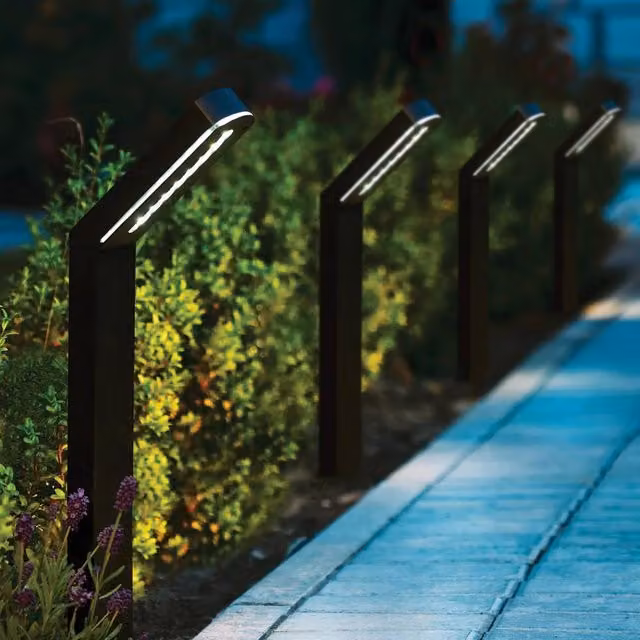 mysmartbuy Solar LED Stake Lights Set of 3, Dual Colour Warm or Cool White, Black, Height: 61 cm