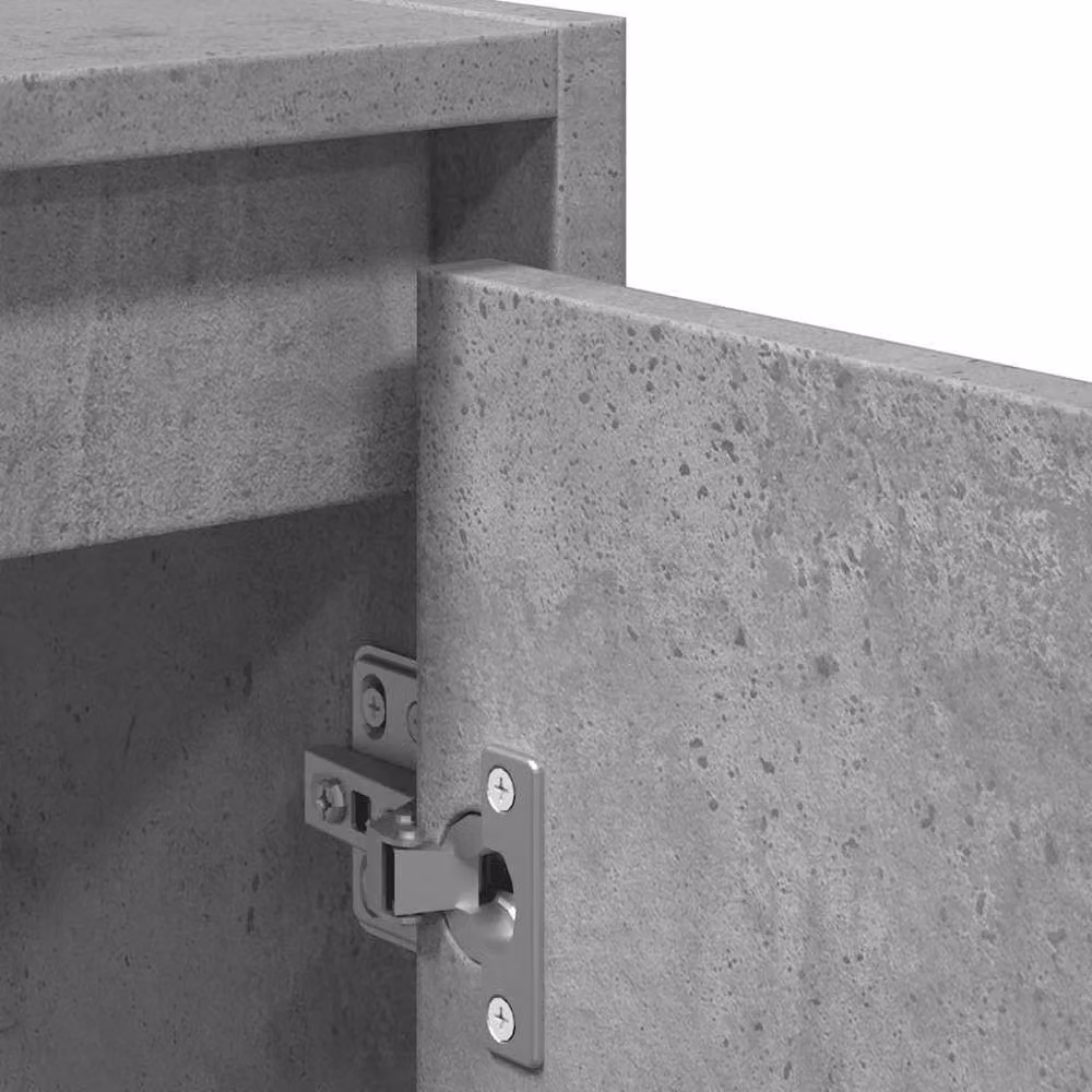 Berkfield Home 2 Piece Modern Wall Mounted Bathroom Vanity Unit Set in Matt Concrete Grey MDF – 4