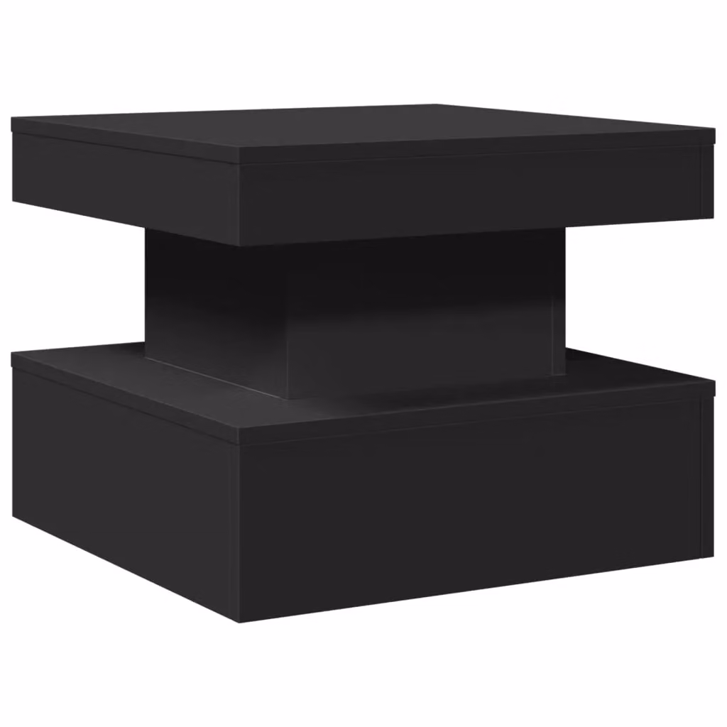 Berkfield Home Modern Black Coffee Table with LED Lights W/D/H: 50 x 50 x 40 cm – 2