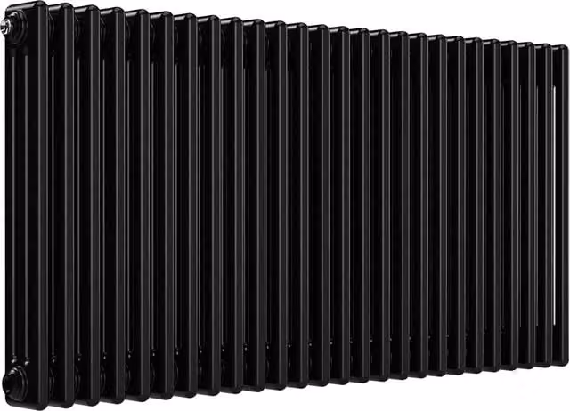 Lux Heat Horizontal Column Radiator in Black, W: 119 cm, H: 60 cm