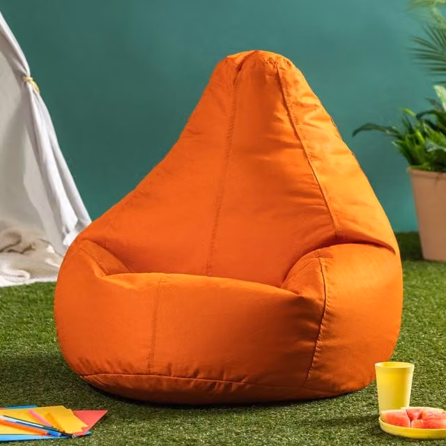 icon Kids Dalton High Back Bean Bag for Indoor and Outdoor Use, Burnt Orange, Water Repellent