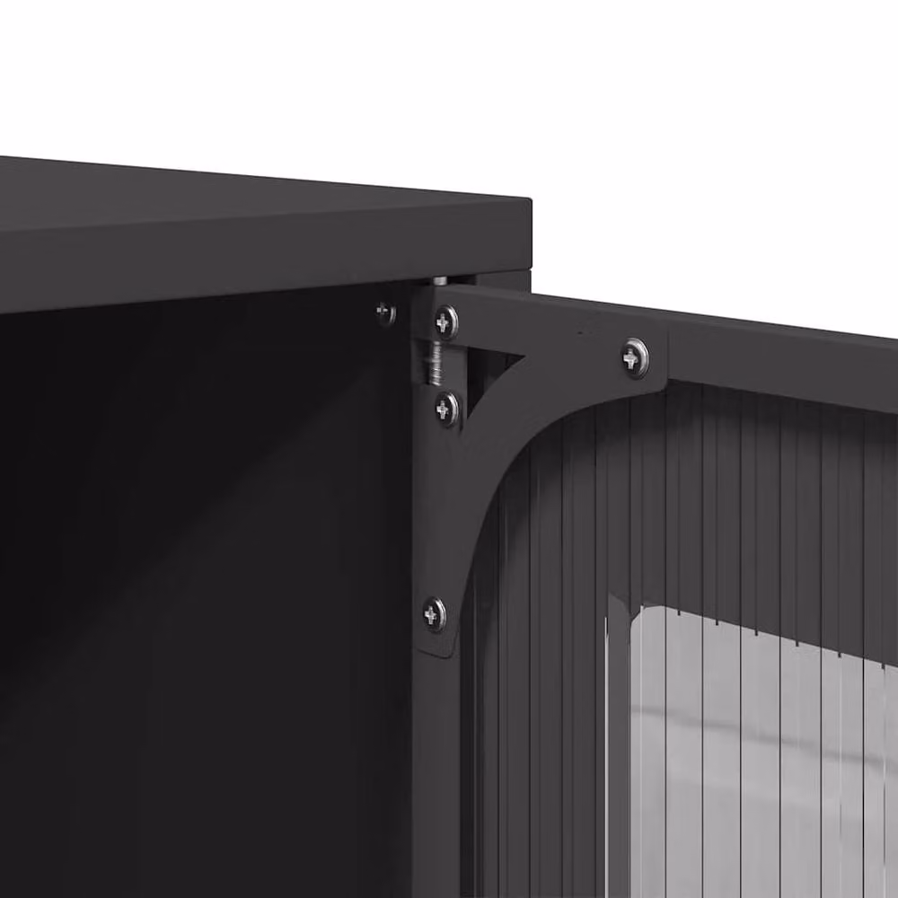 Berkfield Home Industrial TV Cabinet in Black Matt Cold-rolled Steel, W/D/H: 68 x 39 x 60.5 cm – 6