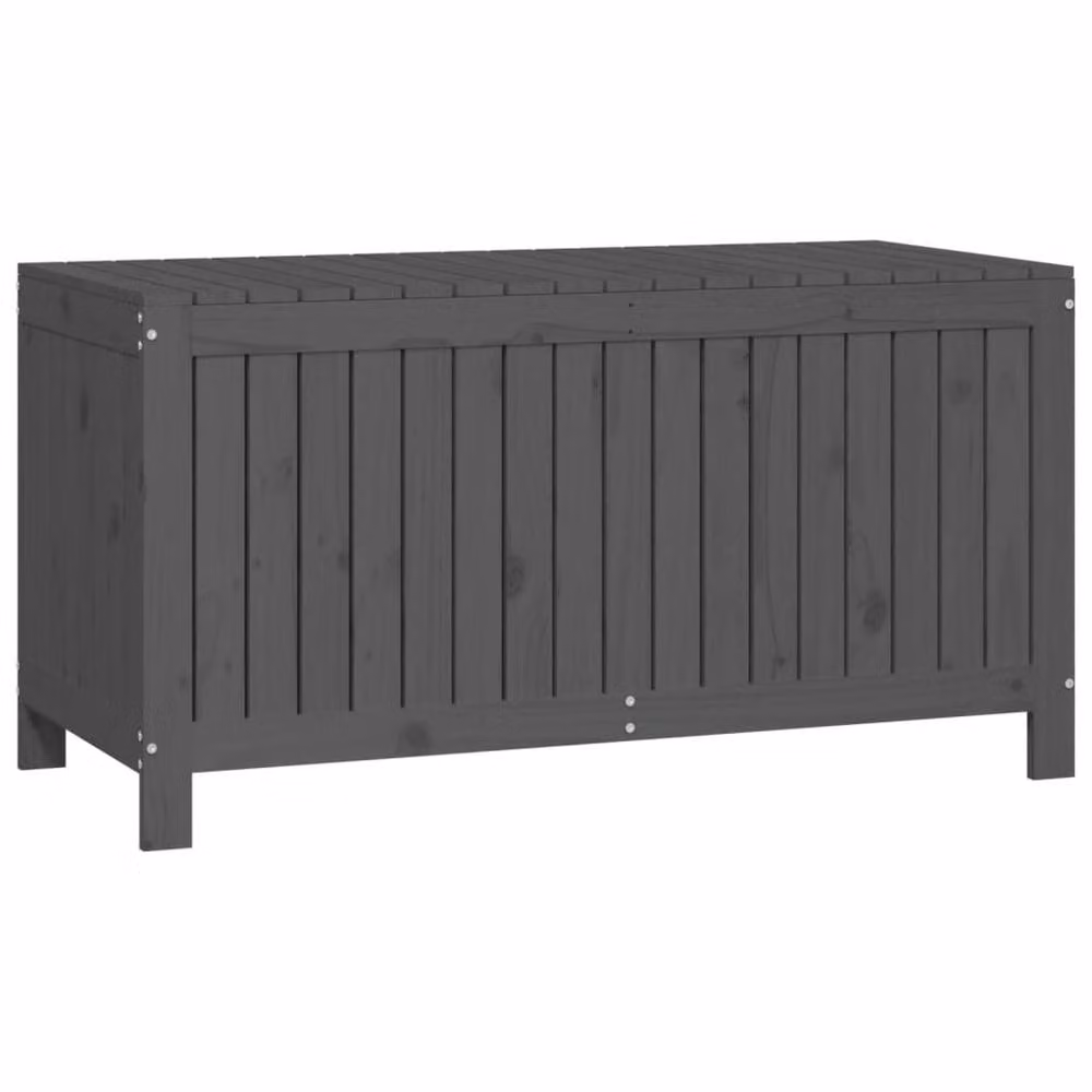 Berkfield Home Garden Grey Rustic Solid Pine Wood Storage Box W/D/H: 121 x 55 x 64 cm – 3
