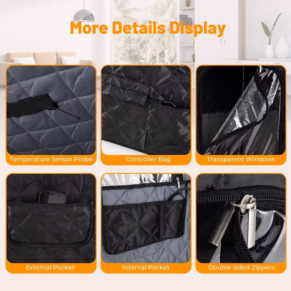 FLAVORA Portable Far Infrared Sauna Box Home Spa in Black – 5