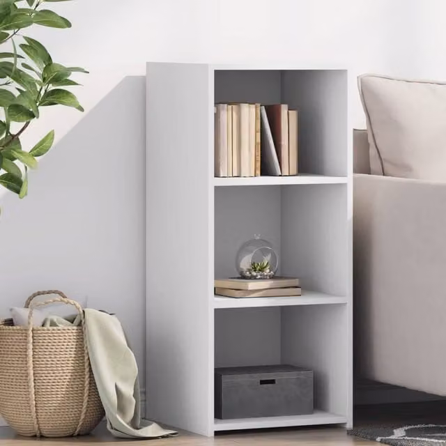 Berkfield Home White Modern Sideboard in Matt MDF, W/D/H: 40 x 41 x 93 cm