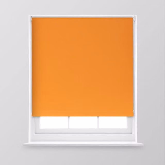 A.Unique Home Premium Trimmable Thermal Blackout Roller Window Blind, Orange, W: 150 cm, H: 170 cm