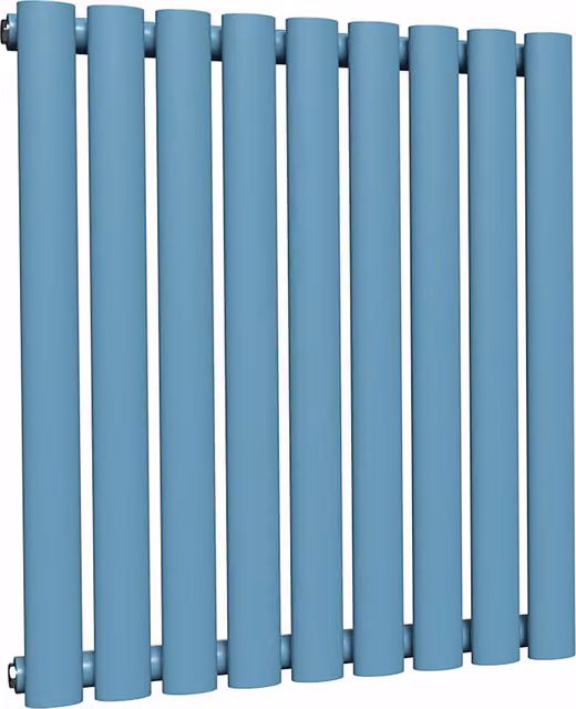 Lux Heat Oval Horizontal Coloured Radiator in Blue, W: 60 cm, H: 54 cm