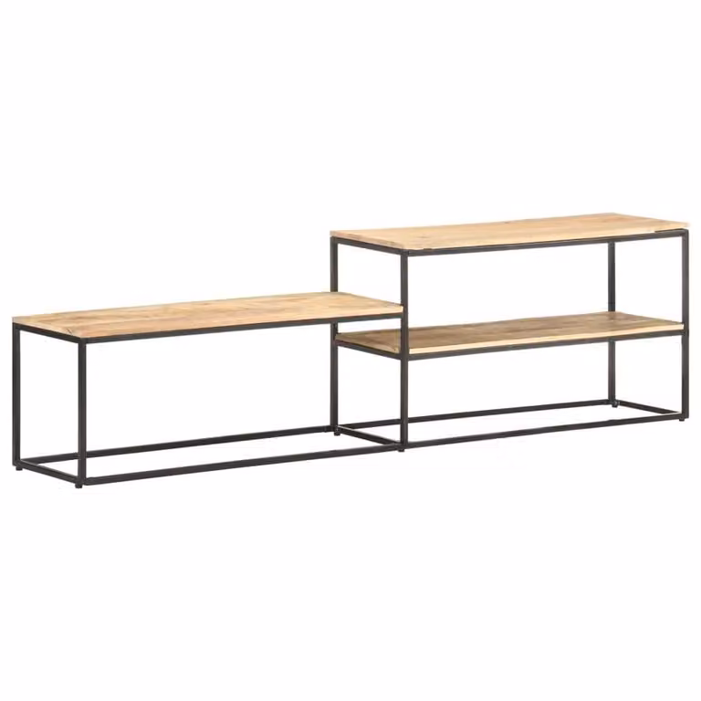 Berkfield Home Industrial TV Cabinet in Brown Rough Mango Wood, W/D/H: 180 x 30 x 50 cm