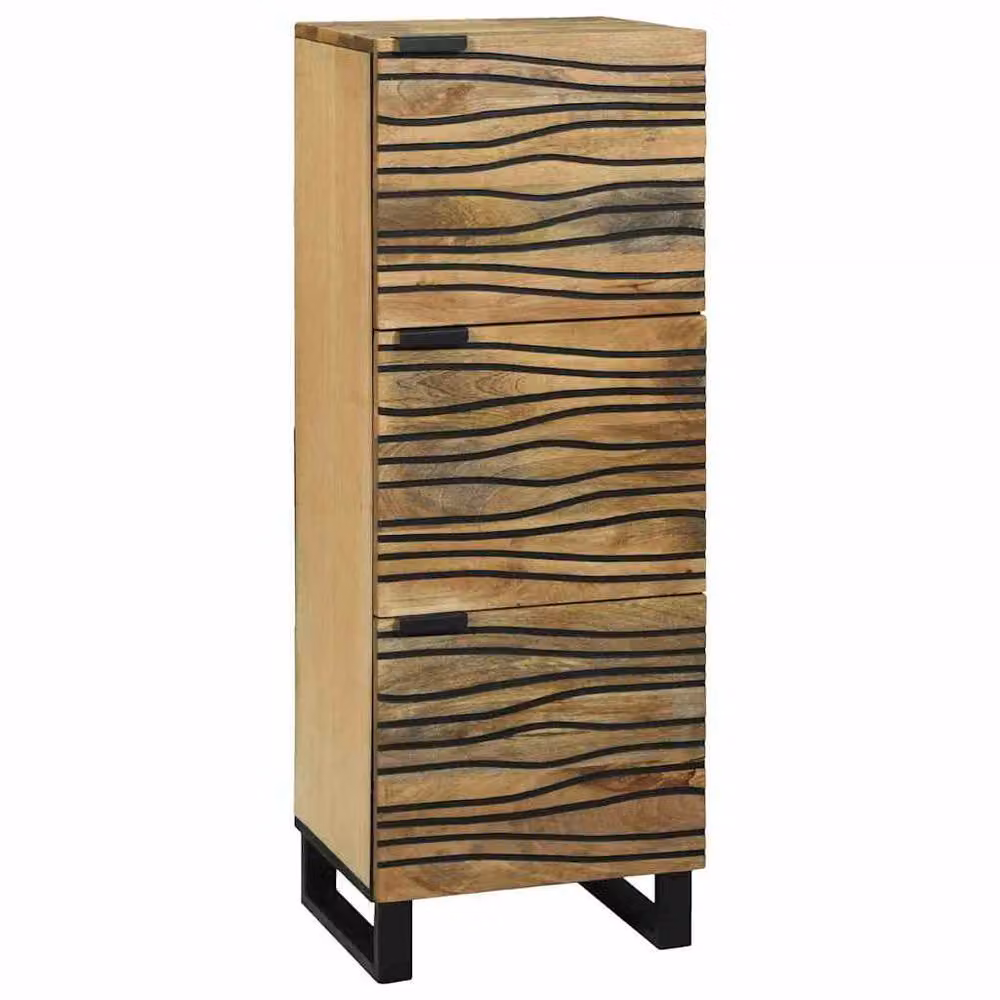 Berkfield Home Highboard in Brown Solid Mango Wood W/D/H: 40 x 33.5 x 110 cm – 2