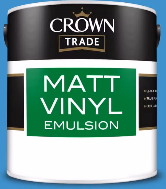 Crown Trade Matt Vinyl Dispersion Paint in Peek-A-Boo Blue, 2.5 l