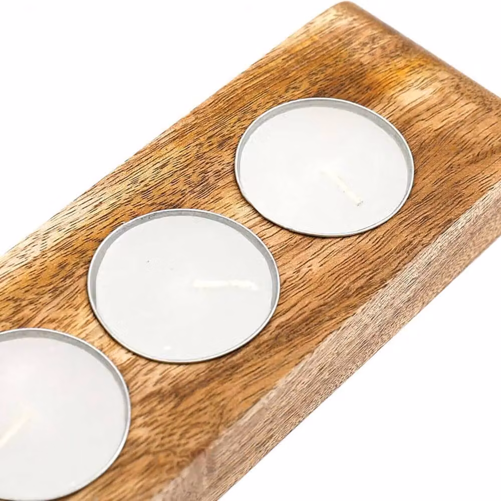 Marco Paul Mango Wood 9 Tealight Candle Holder in Brown – 2