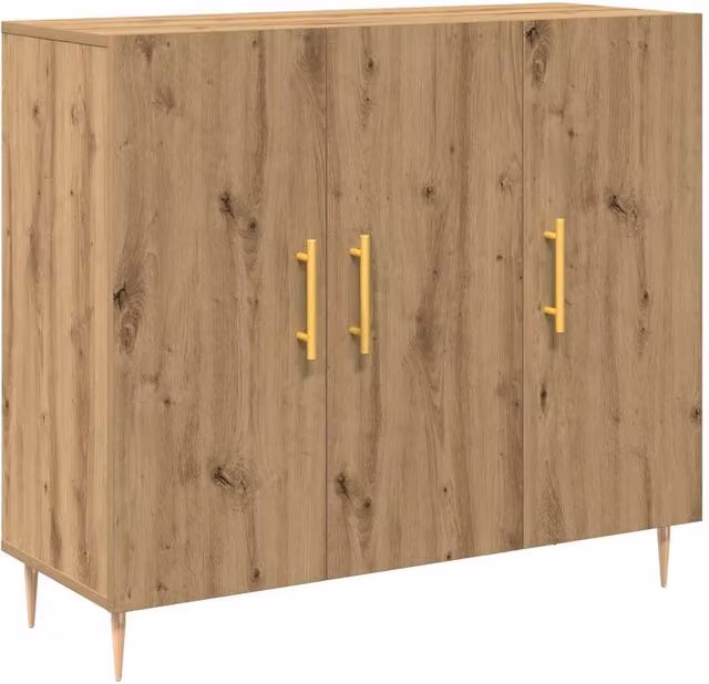 Berkfield Home Artisan Oak Sideboard in Brown, W/D/H: 90 x 34 x 80 cm