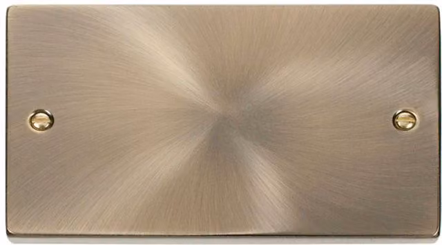 SE Home Antique Brass 2 Gang Blank Plate