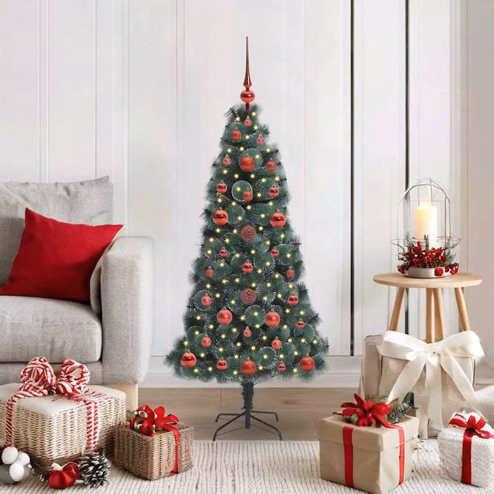Berkfield Home Elegant Artificial Pre-lit Christmas Tree with Ball Set, Green, Height: 120 cm – 2