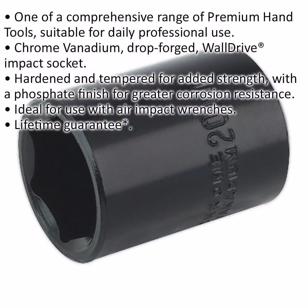 Loops 20mm Forged Impact Socket, 1/2 Inch Sq Drive, Chrome-Vanadium Wrench Socket – 2