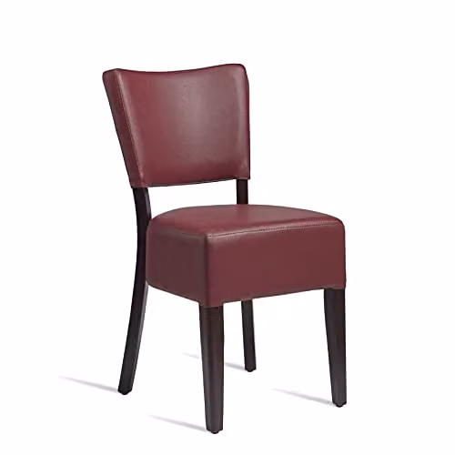 Netfurniture Bugel Side Chair in Red Synthetic Leather with Wenge Frame – 2