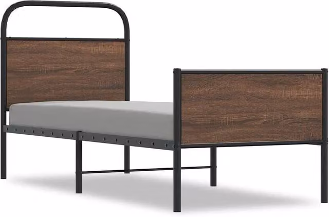 Berkfield Home Classic Bed Frame in Brown Oak, W/D/H: 80 x 200 cm