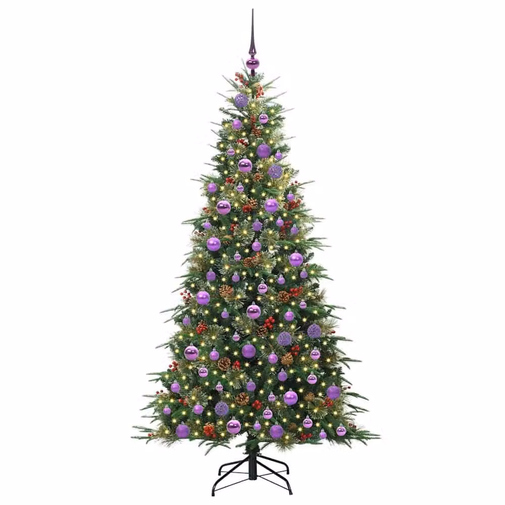 Berkfield Home Artificial Hinged Christmas Tree in Green, Height: 180 cm – 3