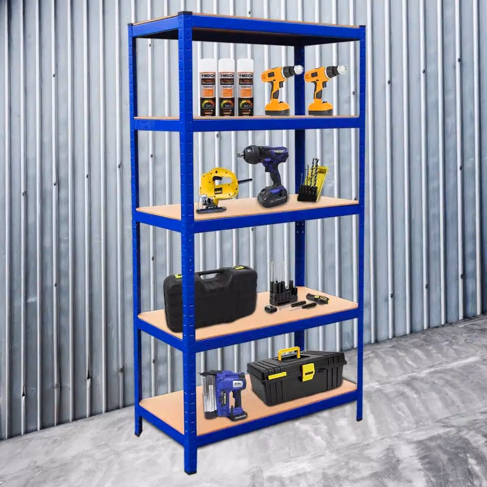 Monstershop 9 x T-Rax Blue Metal and MDF Racking Units, Black, W/D/H: 90 x 45 x 180 cm – 5