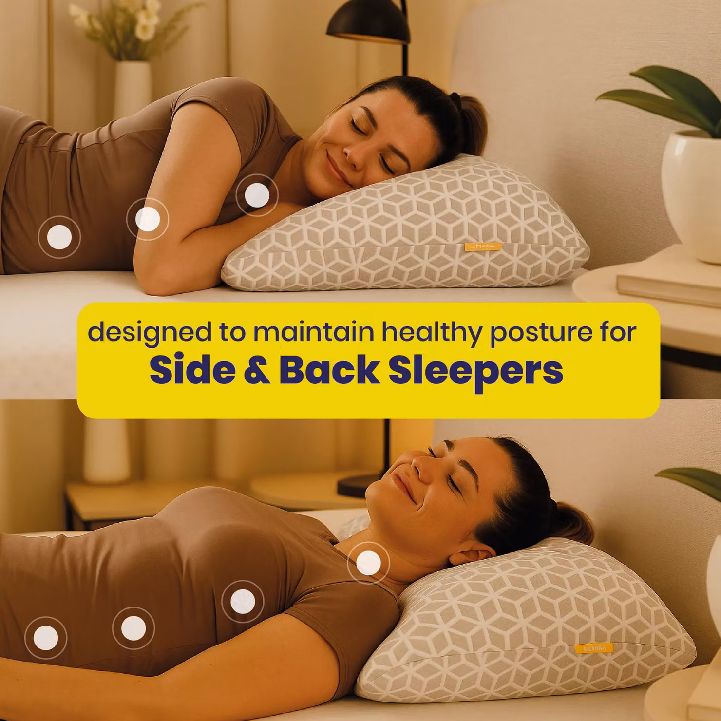 Brightr Sleep MoonHug 2 Pack Adjustable Memory Foam Pillows in Grey – 2