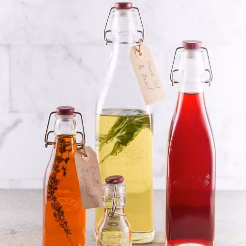 Kilner Transparent Glass Clip Top Square Bottle, 0.55 l – 2