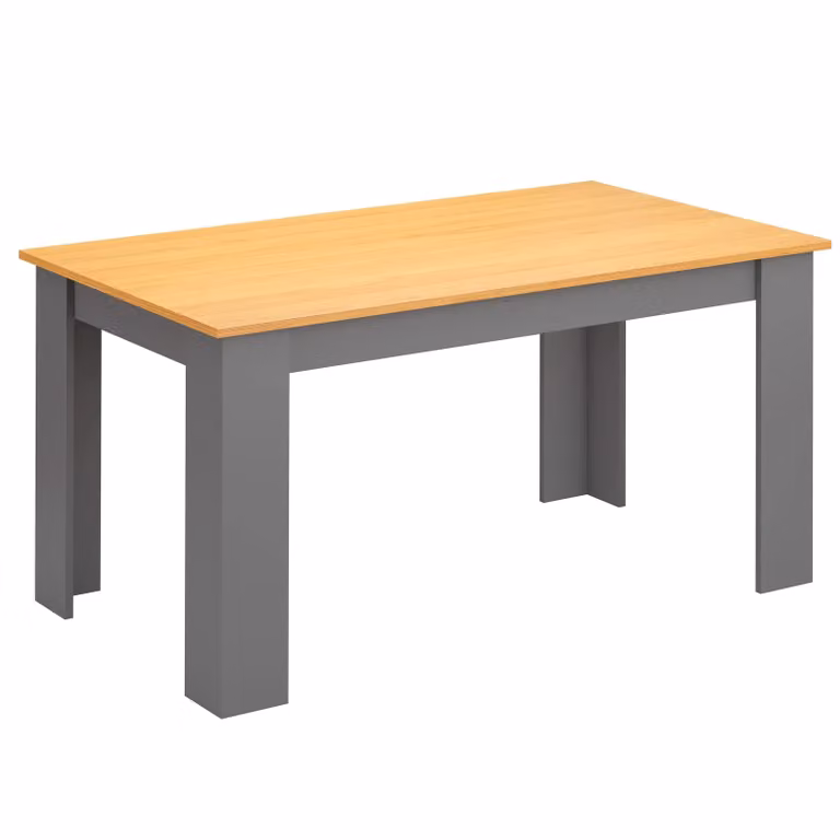 DHS Modern Rectangular Dining Table in Grey and Pine, W: 140 cm