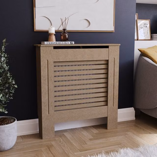 Vida Designs Milton Unfinished Small Radiator Cover, Brown, W: 78 cm, H: 82 cm, D: 19 cm – 1