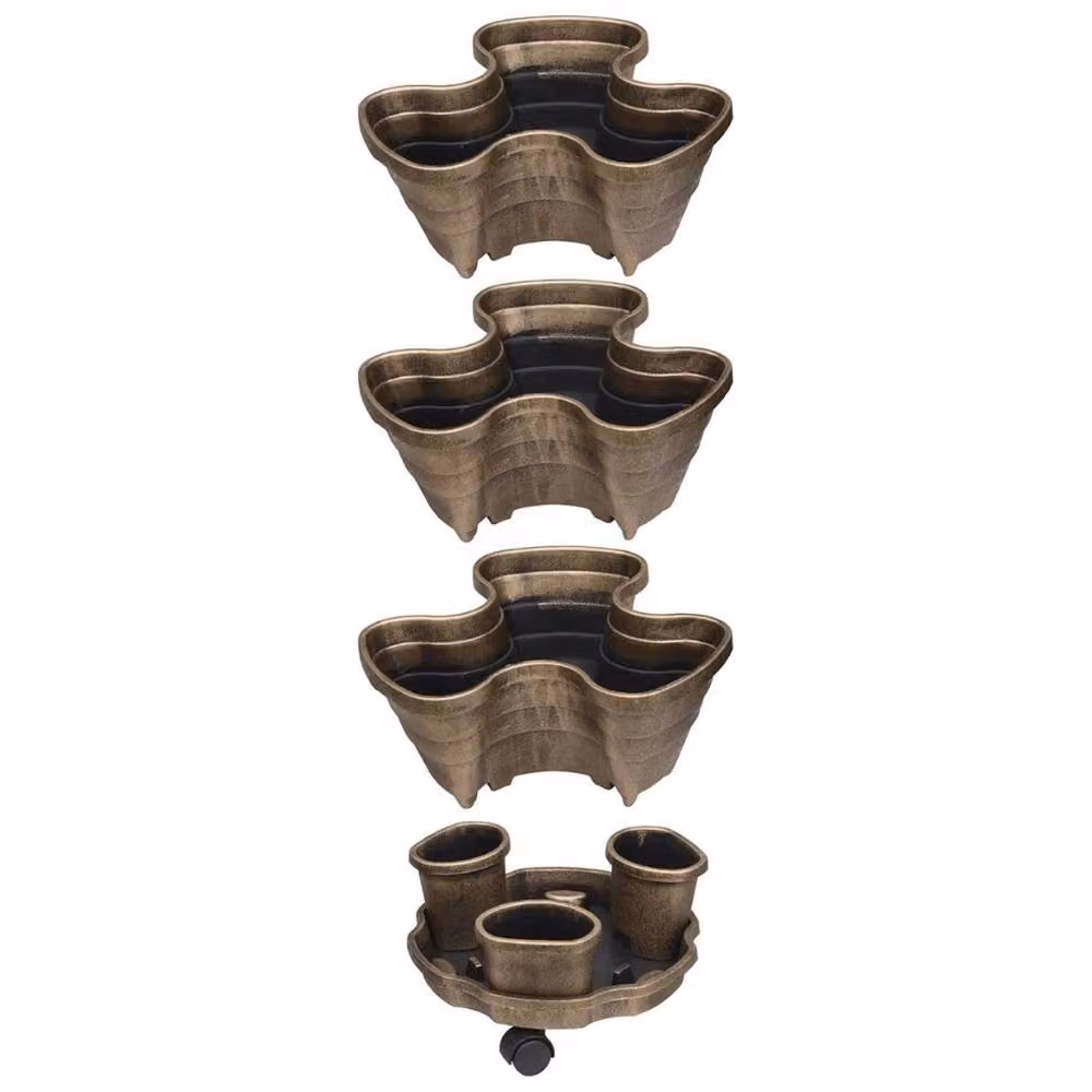FLAVORA 3 Tiered Planter for Garden Flowers, Herbs and Strawberries in Bronze – 2