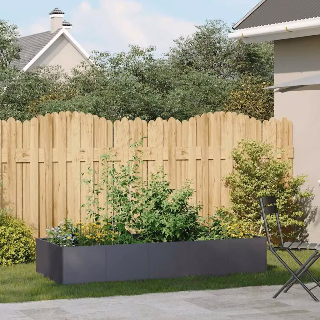 Berkfield Home Steel Planter in Anthracite, W/D/H: 200 x 80 x 40 cm – 3