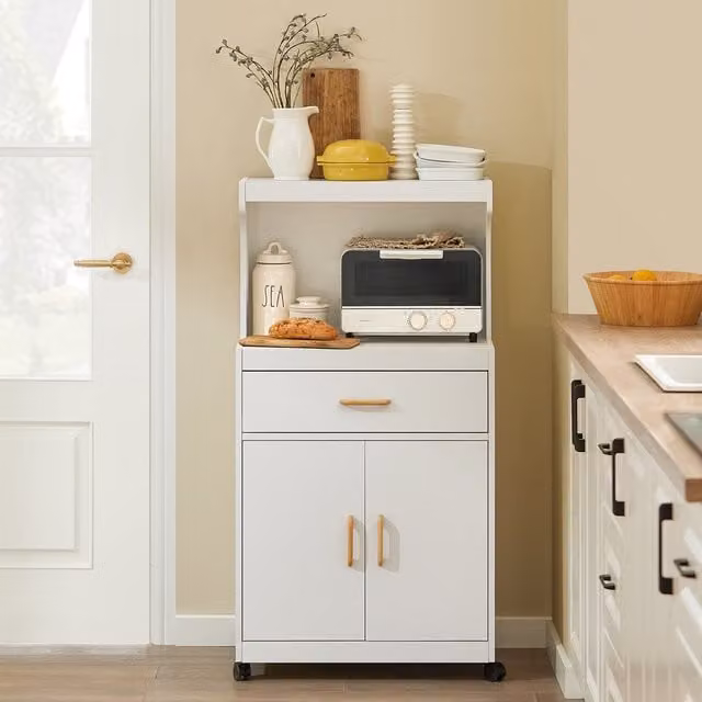 SoBuy Kitchen Storage Trolley Microwave Shelf in White