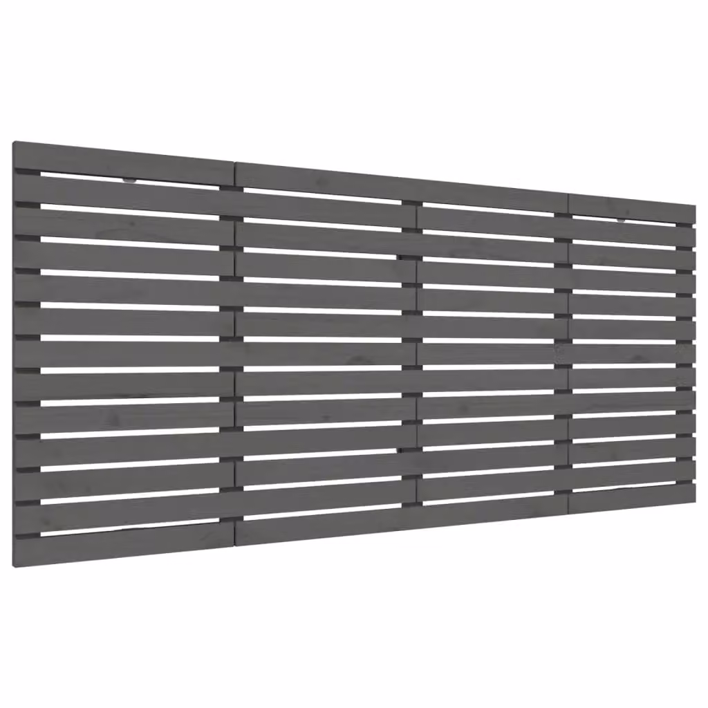 Berkfield Home Grey Rustic Solid Pine Wall Mount Headboard W: 166 cm, D: 3 cm, H: 91.5 cm – 2