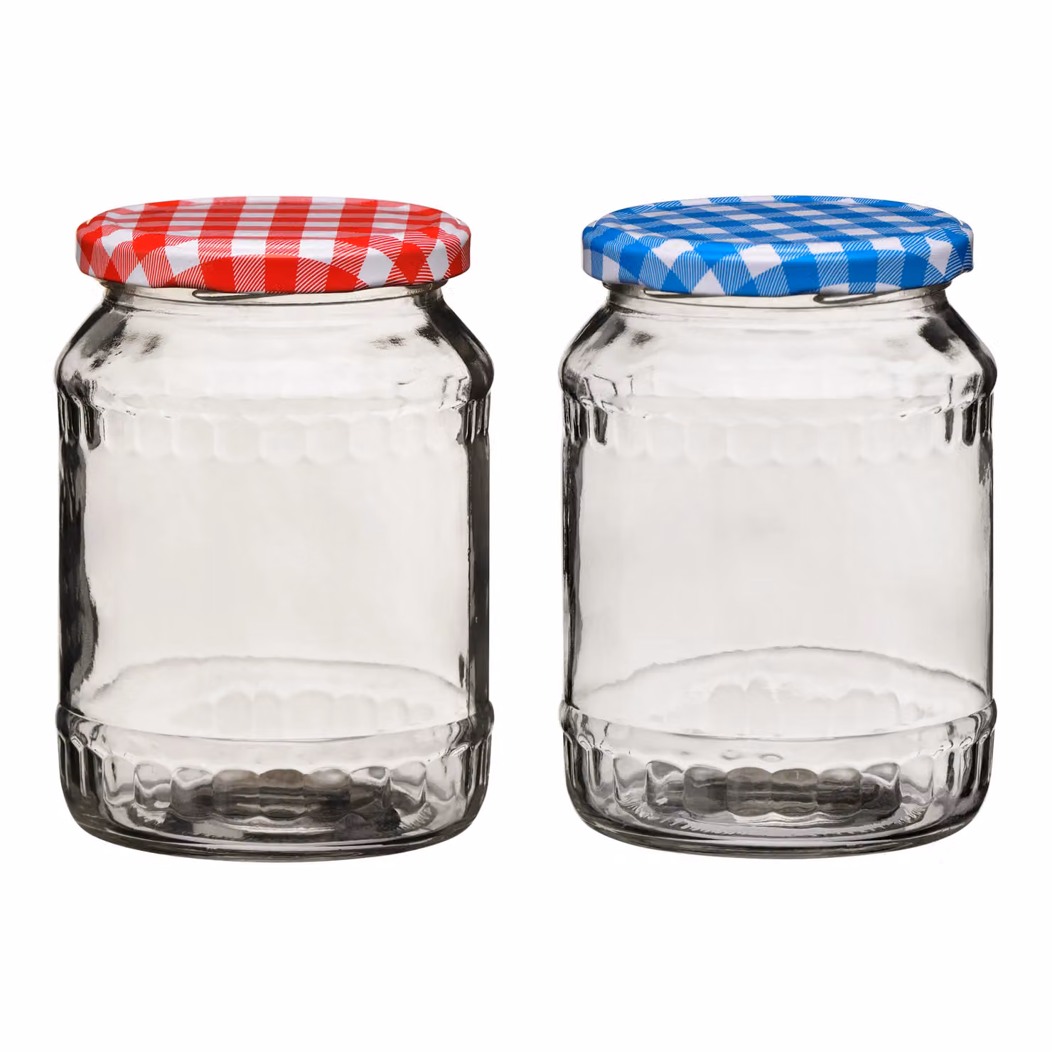 Orsina Clear Glass Airtight Storage Jar with Red Gingham Lid, 630ml – 2