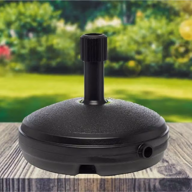Strata Black Plastic Water Filled Garden Parasol Base with 7L Capacity – 1