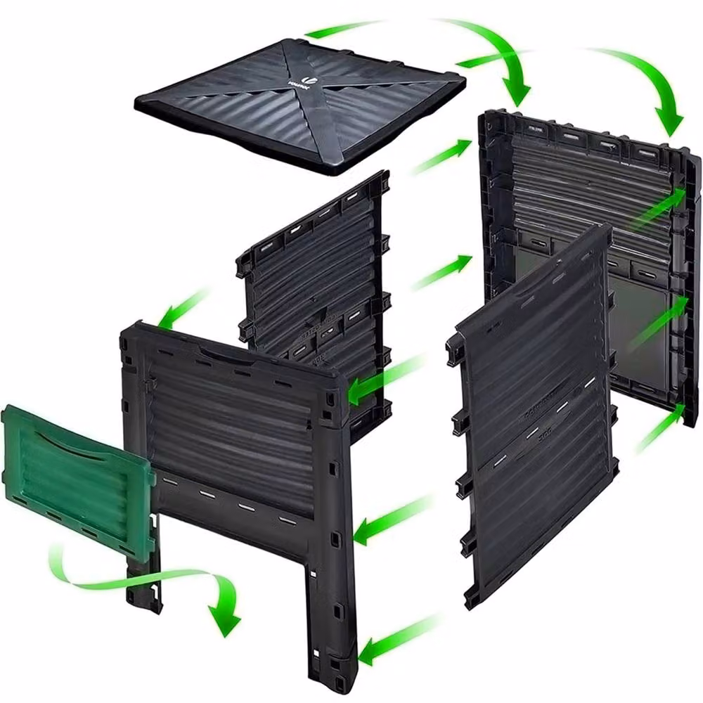 Nordara 300L Garden Composter Bin with Flip Lid in Black – 4