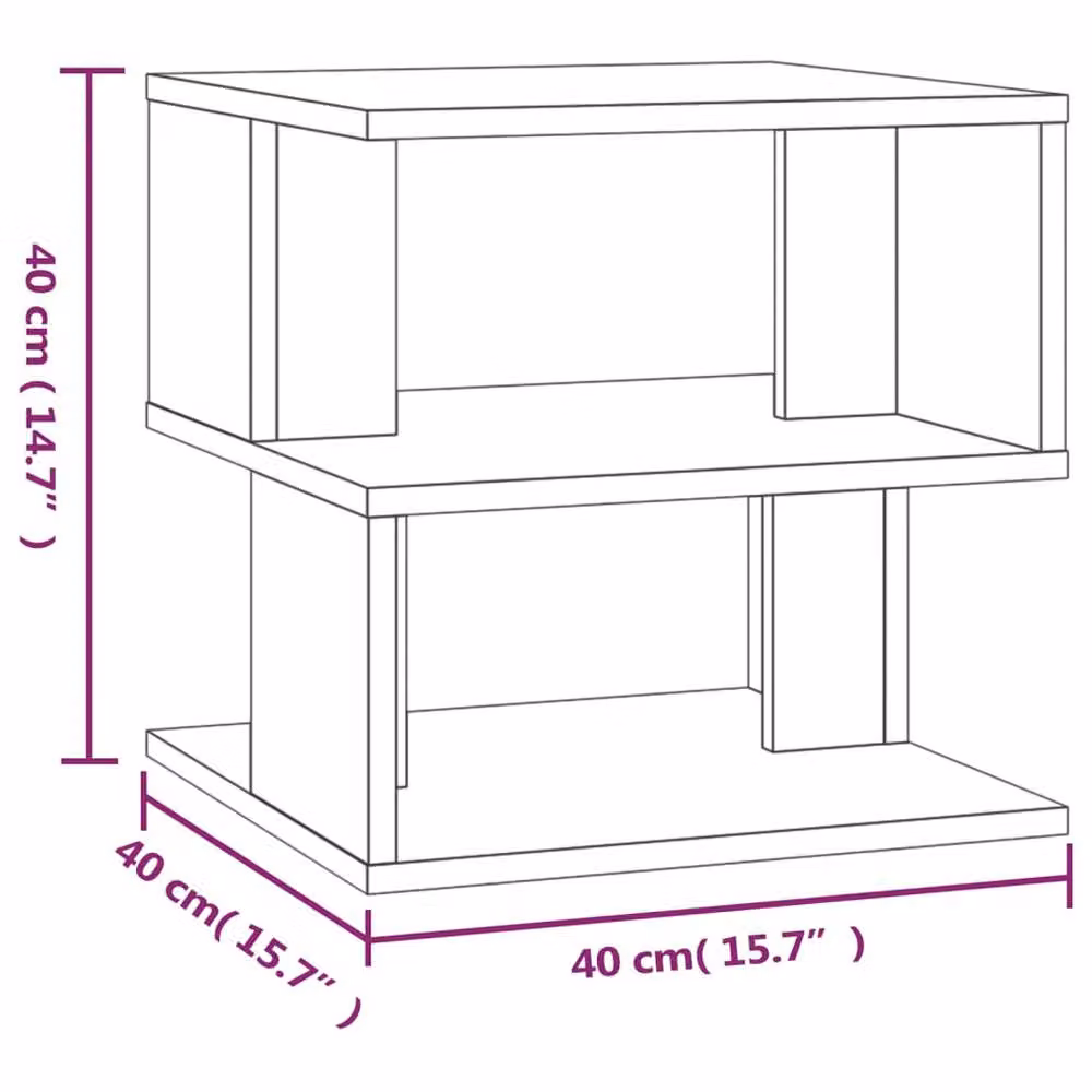 Berkfield Home Sonoma Side Table in Grey, W/D/H: 40 x 40 x 40 cm – 5