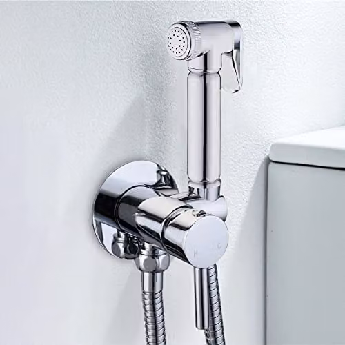 Nes Home Wall Mounted Toilet Bidet Mixer Spray Kit in Chrome