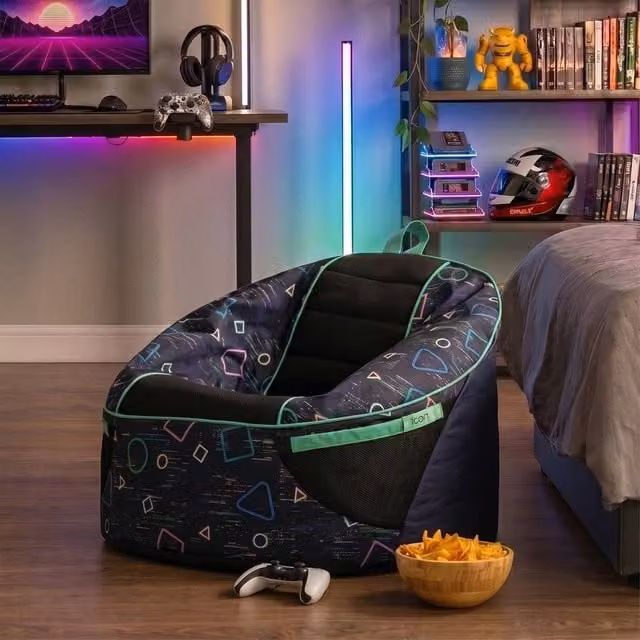 icon Alpha Kids Gaming Bean Bag in Blue with EPS Polystyrene Filling – 1