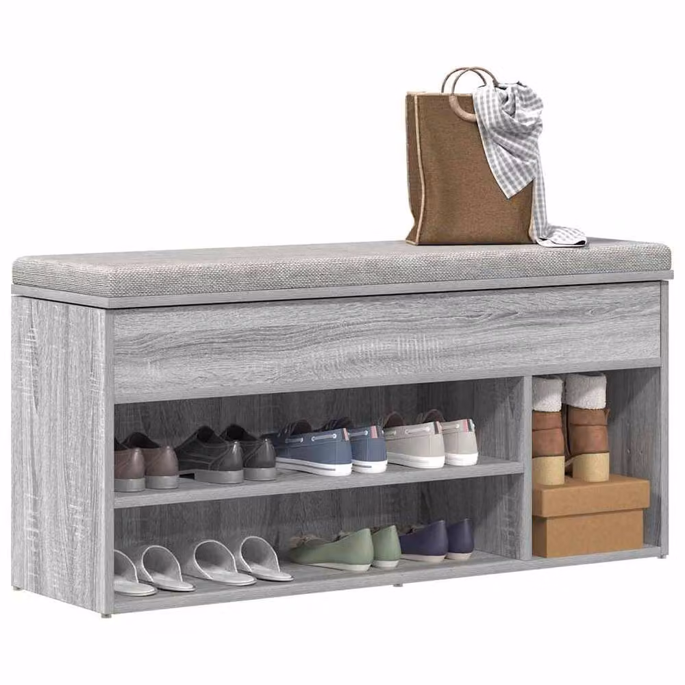 Berkfield Home Grey Sonoma Shoe Bench and Hallway Shoe Rack, W/D/H: 102 x 30.5 x 45 cm – 2