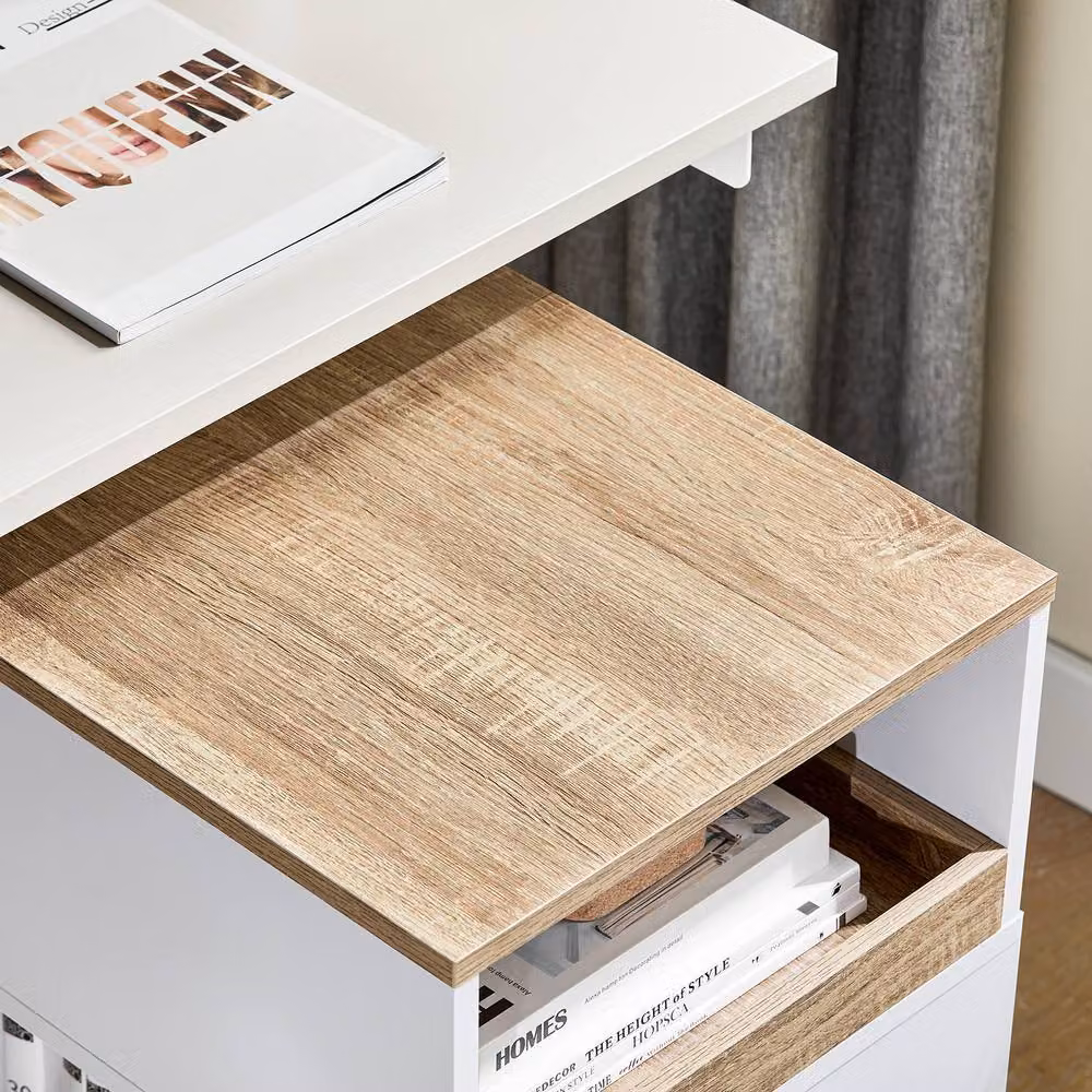 SoBuy Compact Office Storage Cabinet with Removable Drawer in White – 3