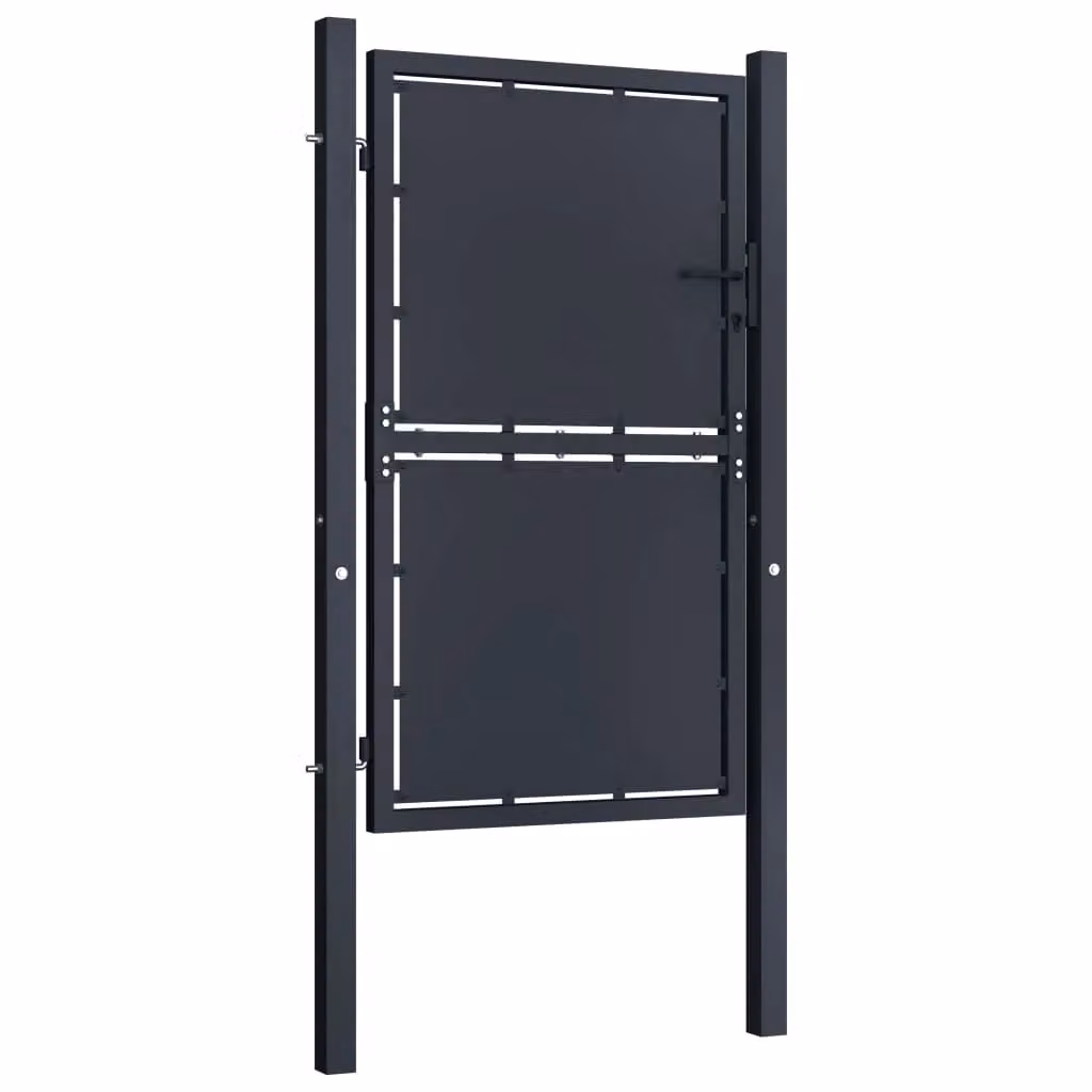 Berkfield Home Anthracite Steel Swing Garden Gate W: 100 cm, H: 200 cm – 2