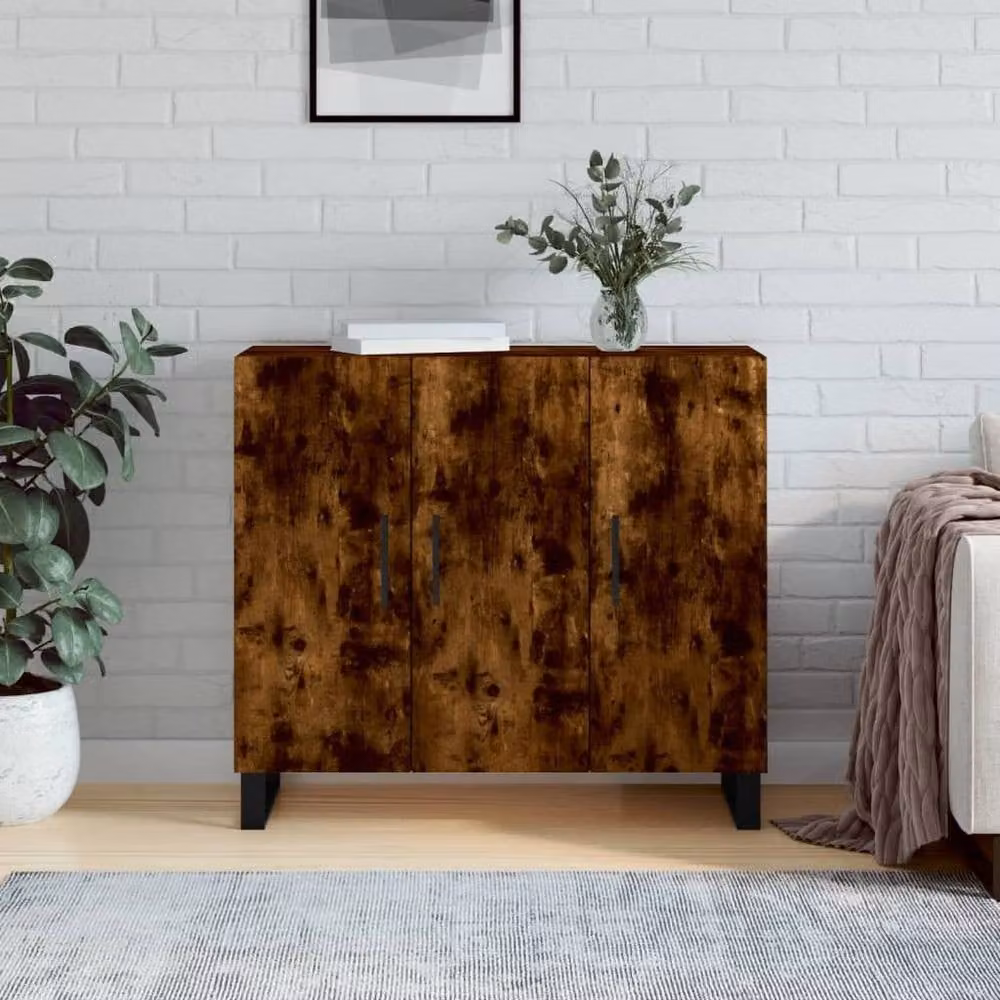 Berkfield Home Smoked Oak Sideboard in Brown, W/D/H: 90 x 34 x 80 cm – 2