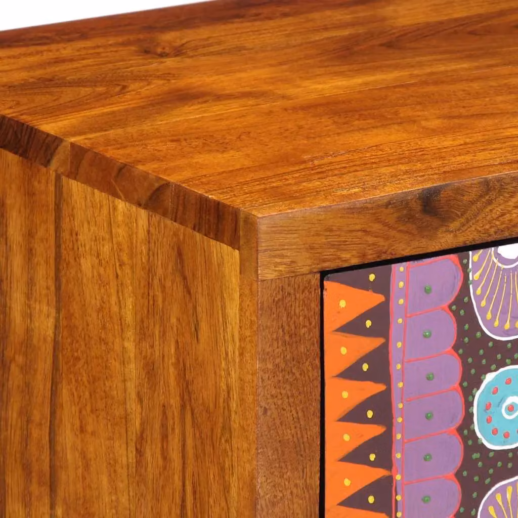Berkfield Home Multicolour Lacquered Acacia Wood Sideboard W/D/H: 50 x 35 x 60 cm – 4