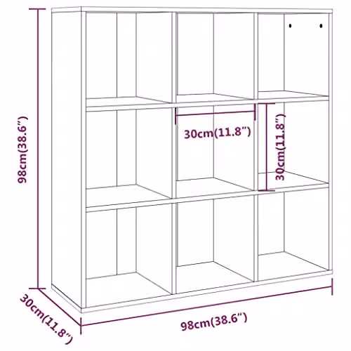 vidaXL Smoked Oak Bookcase and Storage Organiser for your Living Room – 3