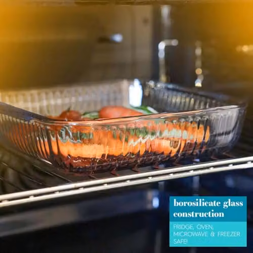Argon Tableware Oval Glass Roasting Dish, Transparent, W: 35 cm, D: 24 cm, H: 6 cm – 2