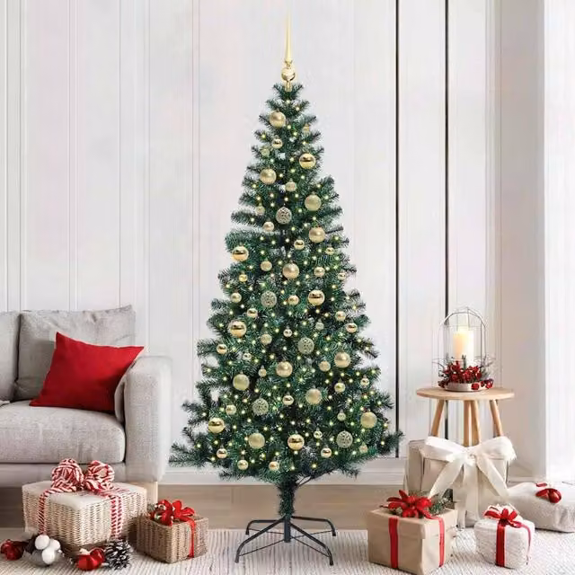Berkfield Home Pre-lit Artificial Christmas Tree in Green, Height: 210 cm – 1