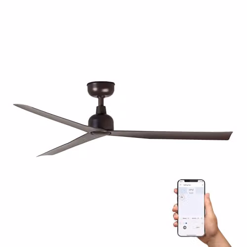 Netlighting Marine Medium 3 Blade Ceiling Fan in Dark Brown with Tuya Smart App Control