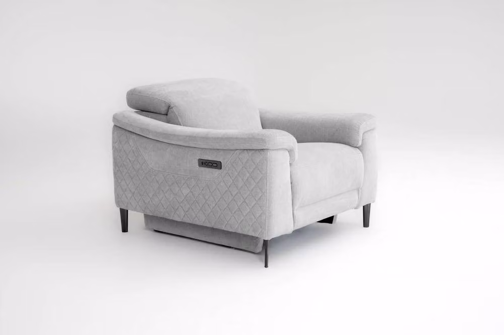 META Sofa Orbit Single Electromotive Power Recliner Chair in Light Grey Fabric – 3
