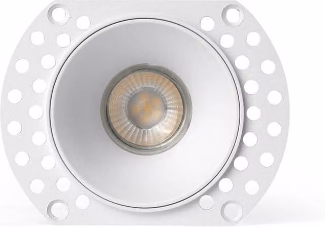 Netlighting Flac Trimless Recessed Round Downlight in White, Adjustable GU10 IP44