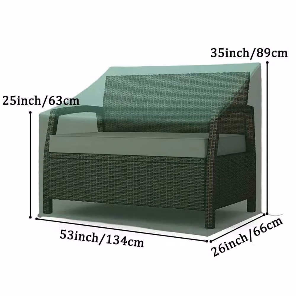 Nordara Waterproof Heavy Duty Green Bench Cover with Water Repellent Polyethylene Material – 2